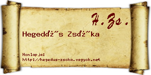 Hegedűs Zsóka névjegykártya