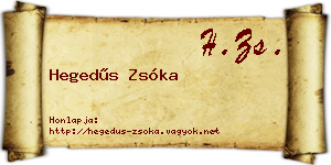 Hegedűs Zsóka névjegykártya