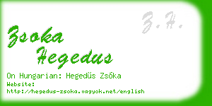 zsoka hegedus business card