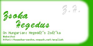 zsoka hegedus business card